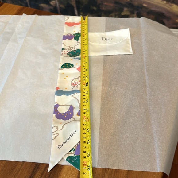 Authentic Christian Dior Skinny Silk Scarf - Picture 10 of 12